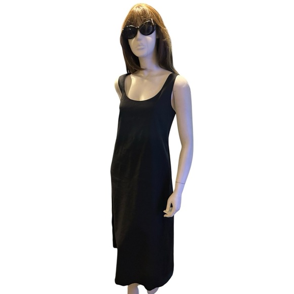 Theory Black Size L Linen Maxi Tank Dress - Picture 2 of 5
